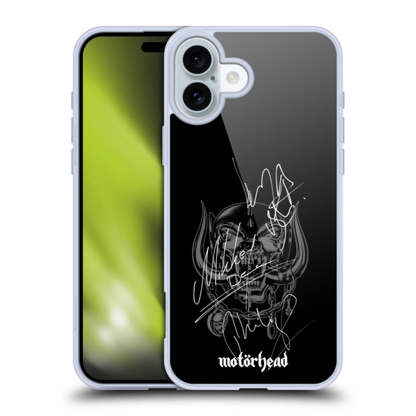 Motorhead Graphics Signatures Soft Gel Case for Apple iPhone 16 Plus & MagSafe