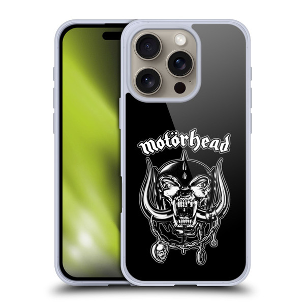 Motorhead Graphics Silver War Pig Soft Gel Case for Apple iPhone 16 Pro