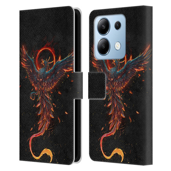 Christos Karapanos Mythical Art Black Phoenix Leather Book Wallet Case Cover For Xiaomi Redmi Note 13/13 Pro 5G