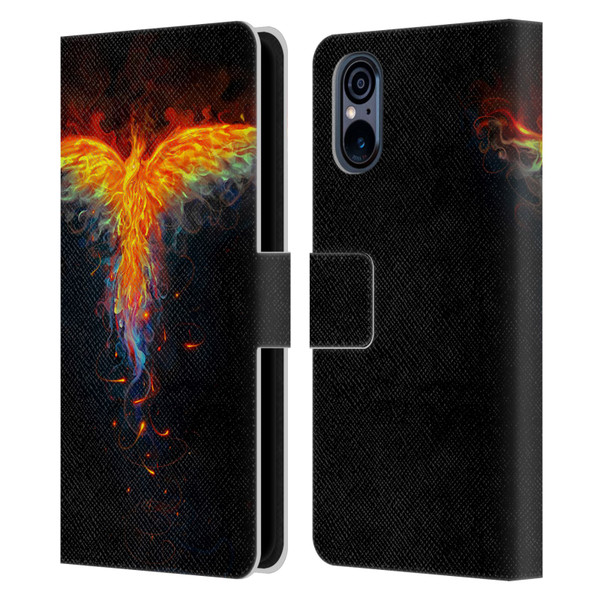 Christos Karapanos Phoenix 2 Bird 3 Leather Book Wallet Case Cover For Sony Xperia 5 V 5G