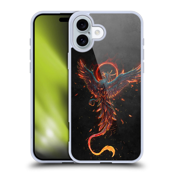 Christos Karapanos Mythical Art Black Phoenix Soft Gel Case for Apple iPhone 16 Plus