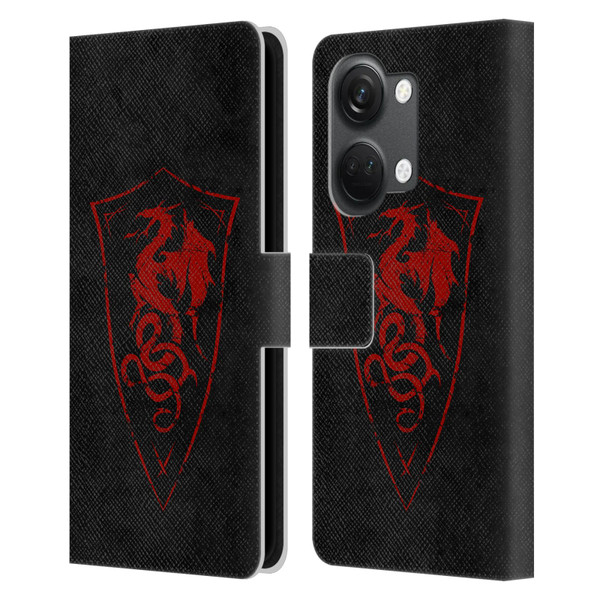 Christos Karapanos Shield Dragon Leather Book Wallet Case Cover For OnePlus Nord 3 5G