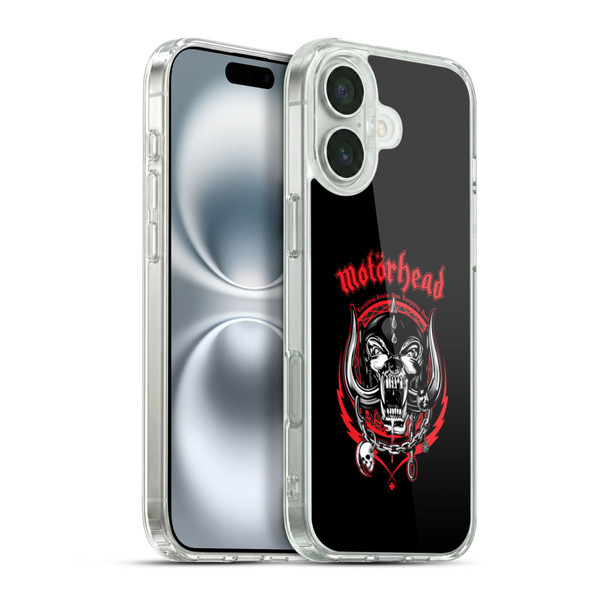 Motorhead Logo Everything Louder Than Everything Else Soft Gel Case for Apple iPhone 16 Plus & MagSafe