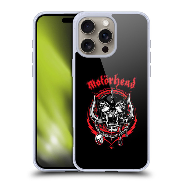 Motorhead Logo Everything Louder Than Everything Else Soft Gel Case for Apple iPhone 16 Pro Max