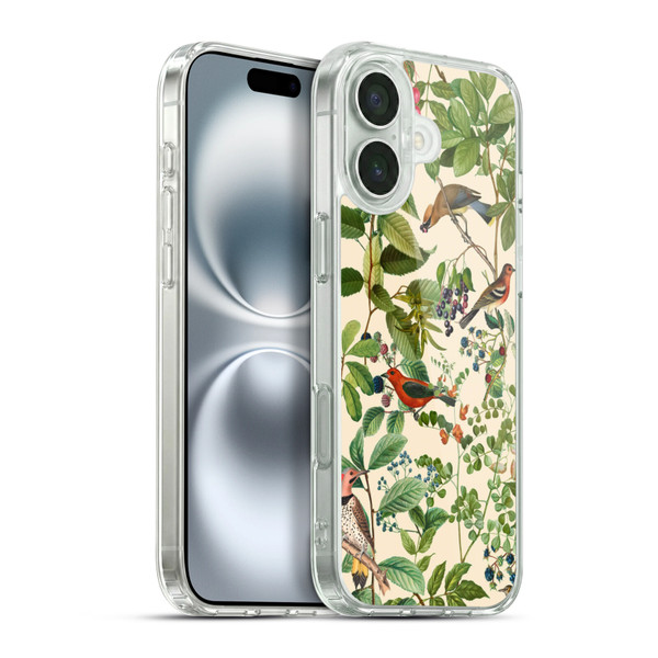LebensArt Birds And Floral Berries Soft Gel Case for Apple iPhone 16 Plus & MagSafe