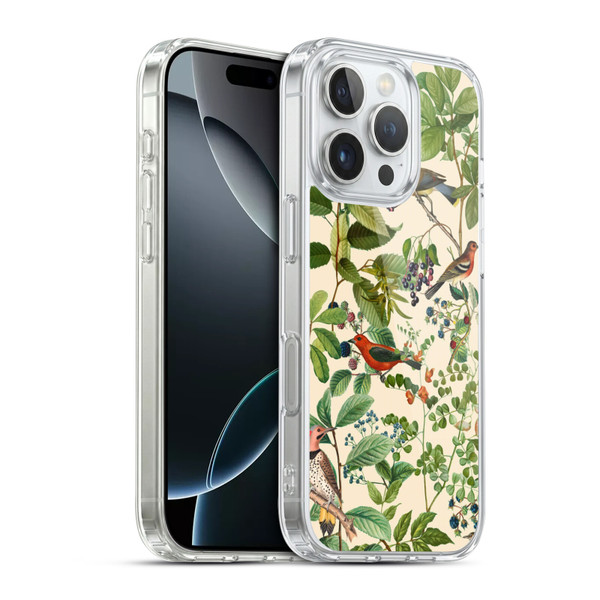 LebensArt Birds And Floral Berries Soft Gel Case for Apple iPhone 16 Pro & MagSafe