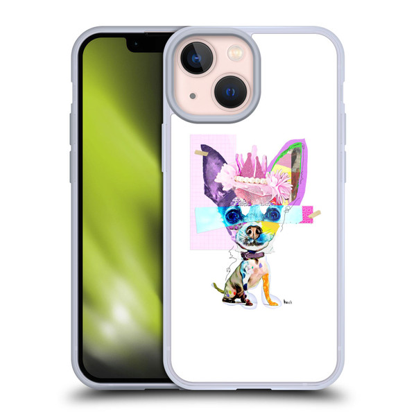 Michel Keck Animal Collage Chihuahua Soft Gel Case for Apple iPhone 13 Mini