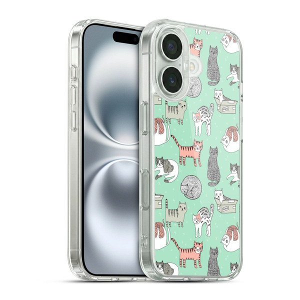 Andrea Lauren Design Animals Cats Soft Gel Case for Apple iPhone 16 & MagSafe