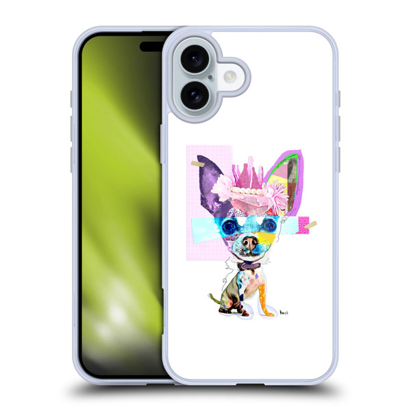 Michel Keck Animal Collage Chihuahua Soft Gel Case for Apple iPhone 16 Plus