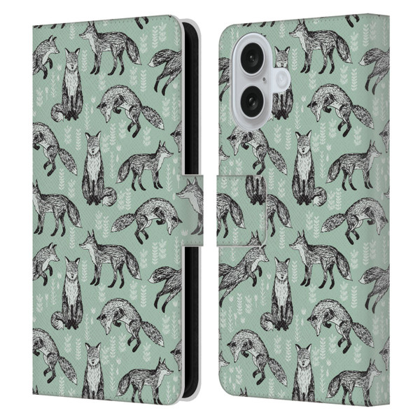 Andrea Lauren Design Animals Fox Leather Book Wallet Case Cover For Apple iPhone 16