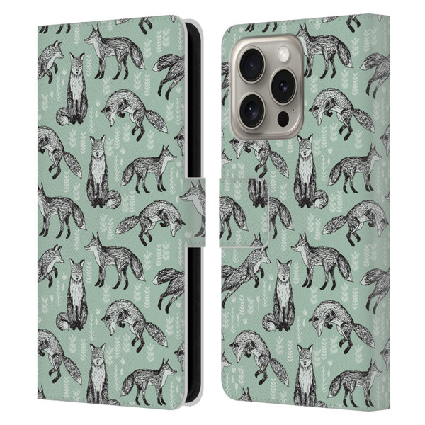 Andrea Lauren Design Animals Fox Leather Book Wallet Case Cover For Apple iPhone 16 Pro