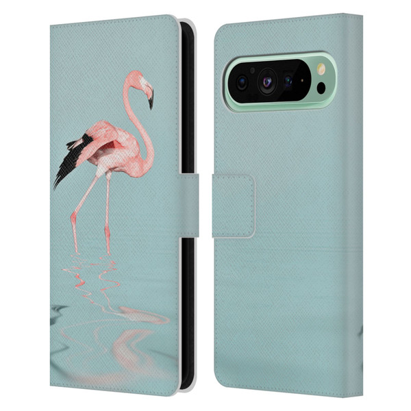 LebensArt Beings Flamingo Leather Book Wallet Case Cover For Google Pixel 9 Pro XL