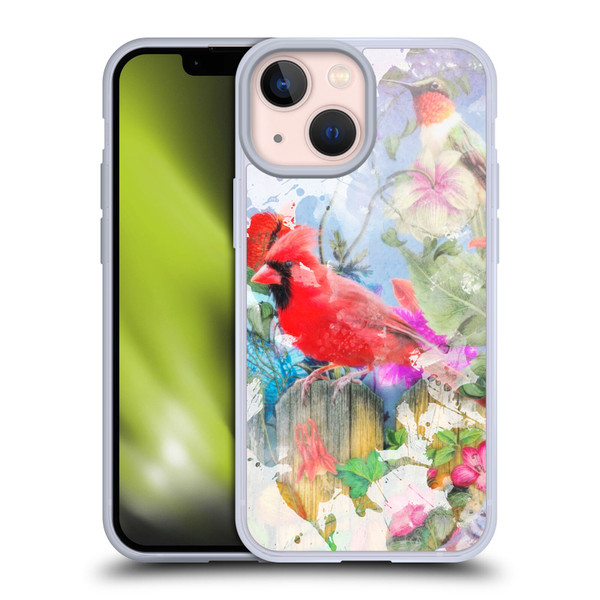 Aimee Stewart Assorted Designs Birds And Bloom Soft Gel Case for Apple iPhone 13 Mini