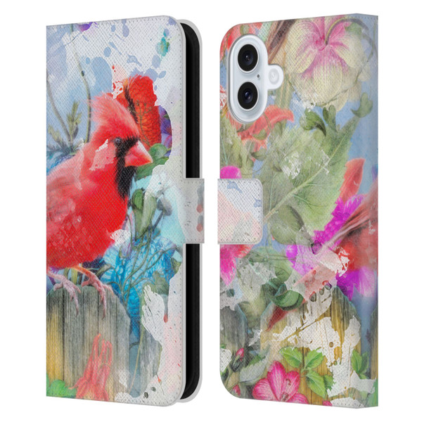 Aimee Stewart Assorted Designs Birds And Bloom Leather Book Wallet Case Cover For Apple iPhone 16 Plus