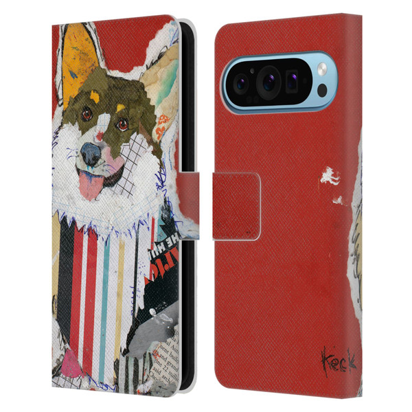 Michel Keck Dogs 2 Corgi Leather Book Wallet Case Cover For Google Pixel 9 / Pixel 9 Pro