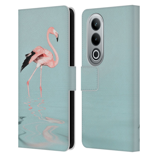 LebensArt Beings Flamingo Leather Book Wallet Case Cover For OPPO OnePlus Ace 3V 5G