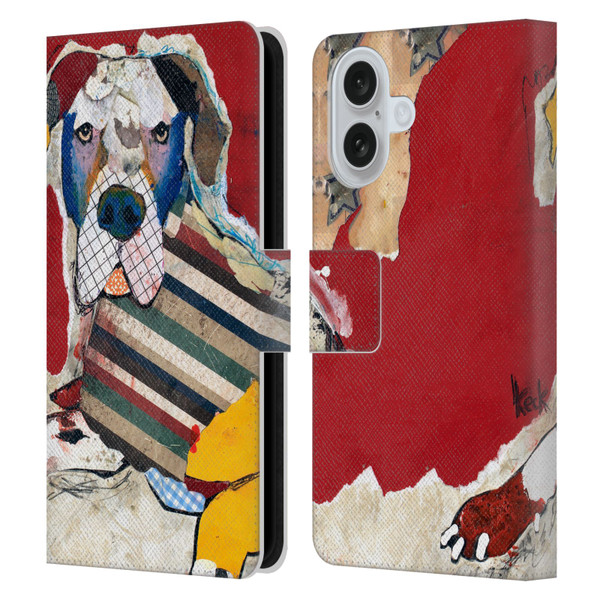 Michel Keck Dogs 2 Great Dane Leather Book Wallet Case Cover For Apple iPhone 16