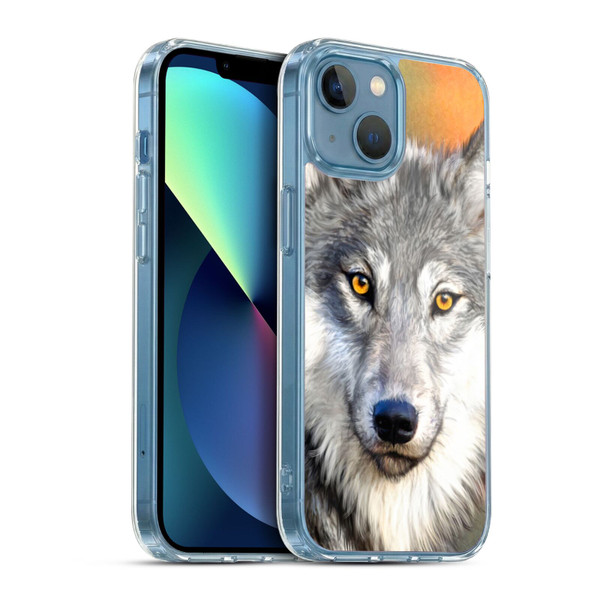 Aimee Stewart Animals Autumn Wolf Soft Gel Case for Apple iPhone 13 Mini & MagSafe
