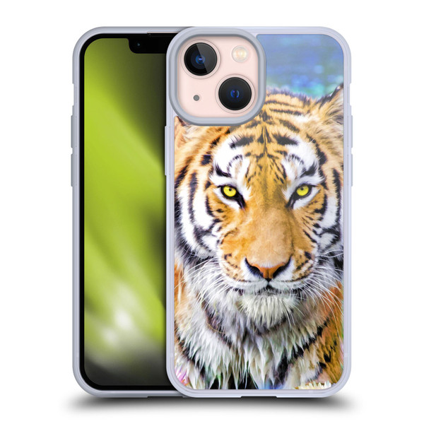 Aimee Stewart Animals Tiger and Lily Soft Gel Case for Apple iPhone 13 Mini