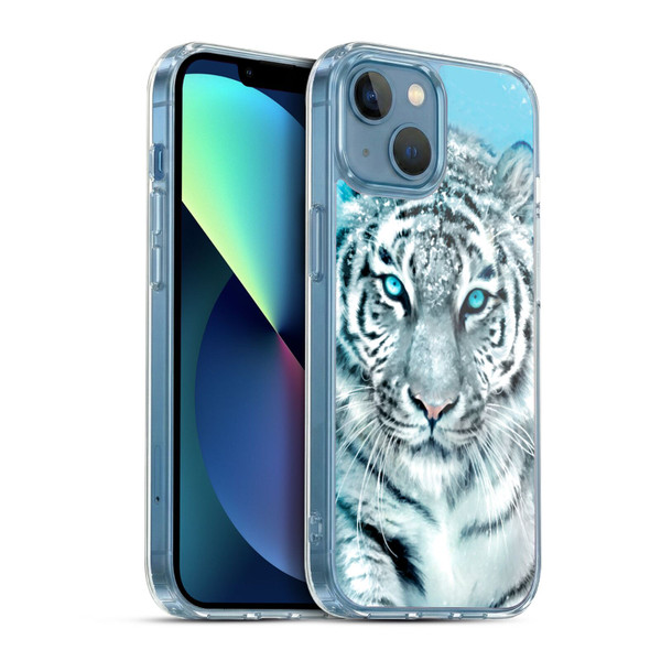 Aimee Stewart Animals White Tiger Soft Gel Case for Apple iPhone 13 Mini & MagSafe
