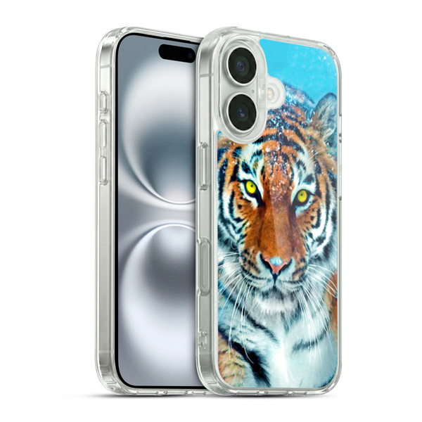 Aimee Stewart Animals Yellow Tiger Soft Gel Case for Apple iPhone 16 & MagSafe