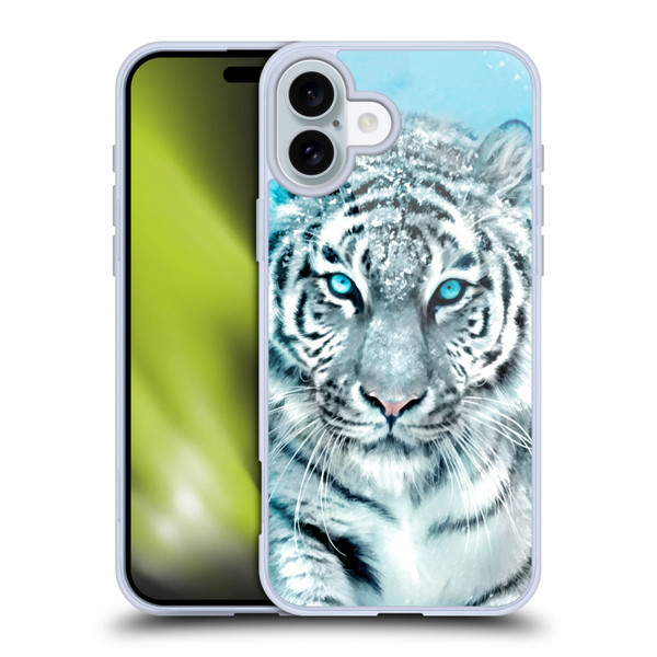 Aimee Stewart Animals White Tiger Soft Gel Case for Apple iPhone 16 Plus