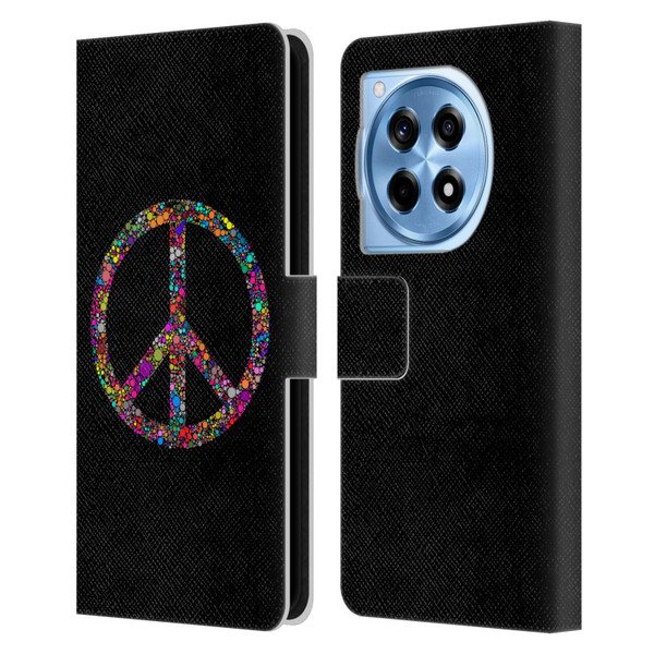 LebensArt Contexts Peace Leather Book Wallet Case Cover For OnePlus 12R