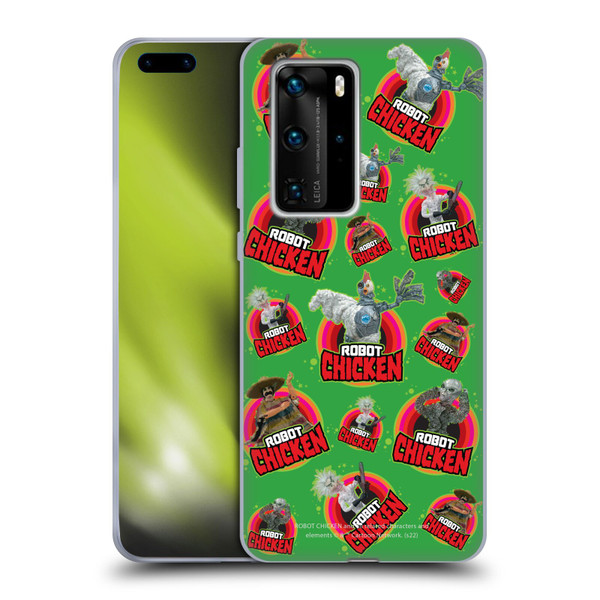 Robot Chicken Graphics Icons Soft Gel Case for Huawei P40 Pro / P40 Pro Plus 5G