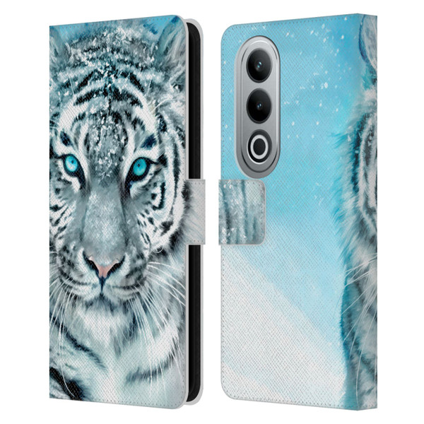 Aimee Stewart Animals White Tiger Leather Book Wallet Case Cover For OPPO OnePlus Ace 3V 5G