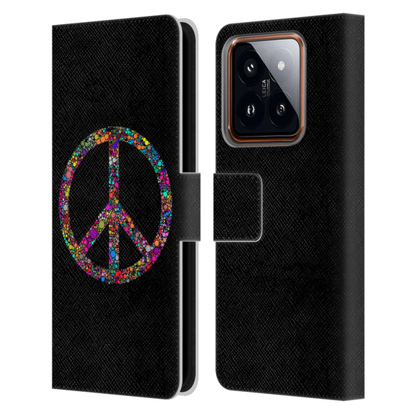 LebensArt Contexts Peace Leather Book Wallet Case Cover For Xiaomi 14