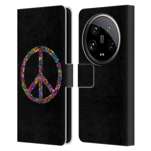 LebensArt Contexts Peace Leather Book Wallet Case Cover For Xiaomi 14 Ultra