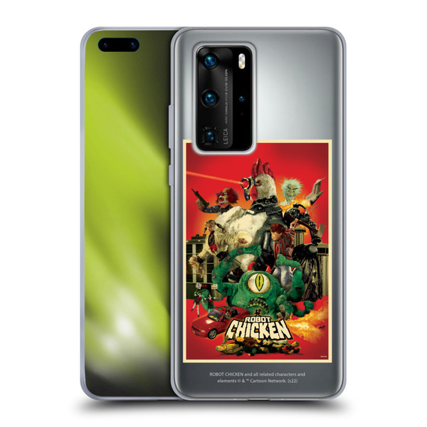 Robot Chicken Graphics Poster Soft Gel Case for Huawei P40 Pro / P40 Pro Plus 5G