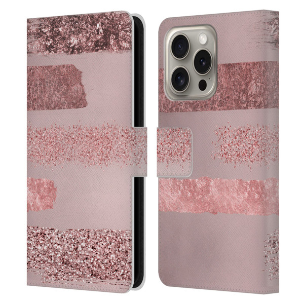 LebensArt Concretes Stripes Leather Book Wallet Case Cover For Apple iPhone 16 Pro