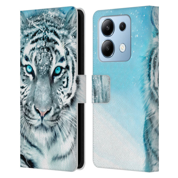 Aimee Stewart Animals White Tiger Leather Book Wallet Case Cover For Xiaomi Redmi Note 13/13 Pro 5G