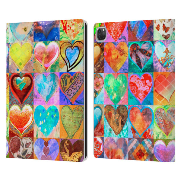 Aimee Stewart Colourful Sweets Hearts Grid Leather Book Wallet Case Cover For Apple iPad Pro 13 M4 2024