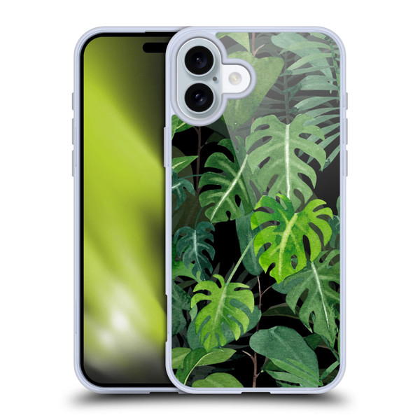 LebensArt Jungle Plants And Animals Monstera Soft Gel Case for Apple iPhone 16 Plus