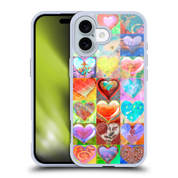 Aimee Stewart Colourful Sweets Hearts Grid Soft Gel Case for Apple iPhone 16