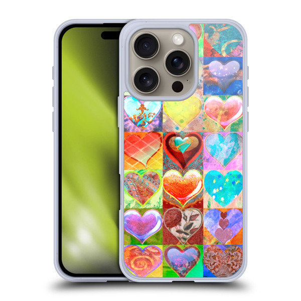 Aimee Stewart Colourful Sweets Hearts Grid Soft Gel Case for Apple iPhone 16 Pro