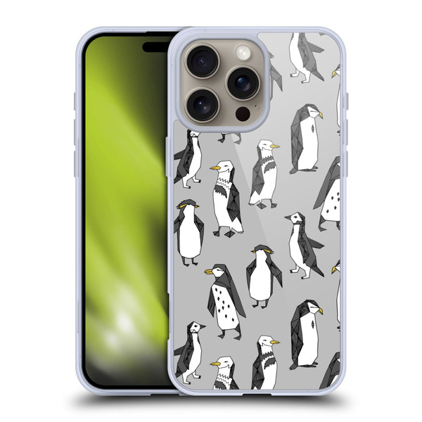 Andrea Lauren Design Birds Gray Penguins Soft Gel Case for Apple iPhone 16 Pro Max