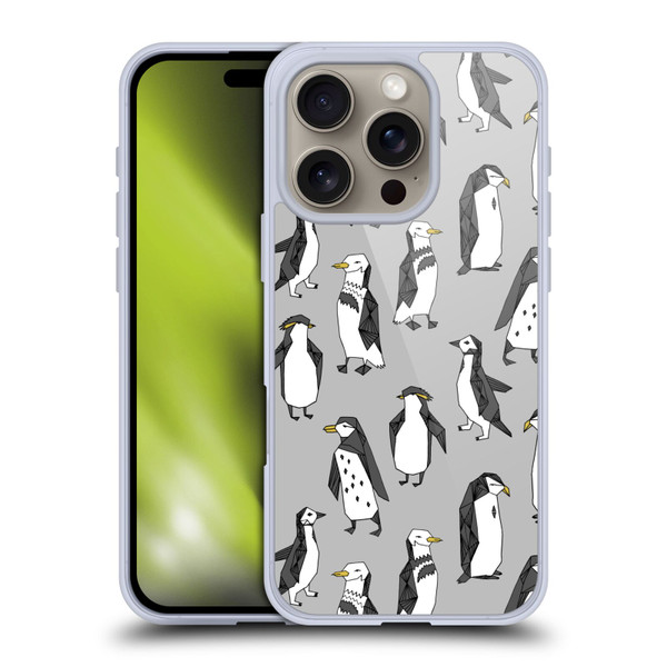 Andrea Lauren Design Birds Gray Penguins Soft Gel Case for Apple iPhone 16 Pro