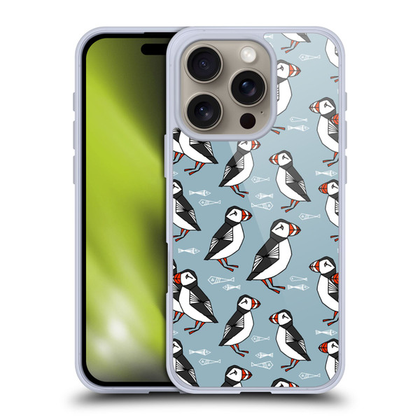 Andrea Lauren Design Birds Puffins Soft Gel Case for Apple iPhone 16 Pro