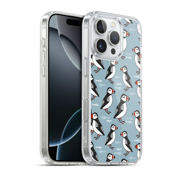 Andrea Lauren Design Birds Puffins Soft Gel Case for Apple iPhone 16 Pro & MagSafe