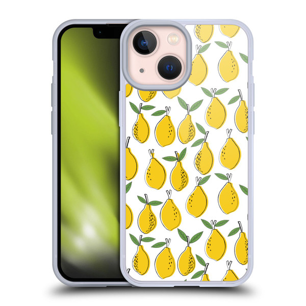 Andrea Lauren Design Food Pattern Lemons Soft Gel Case for Apple iPhone 13 Mini