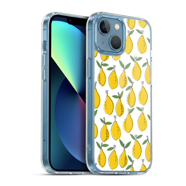 Andrea Lauren Design Food Pattern Lemons Soft Gel Case for Apple iPhone 13 Mini & MagSafe