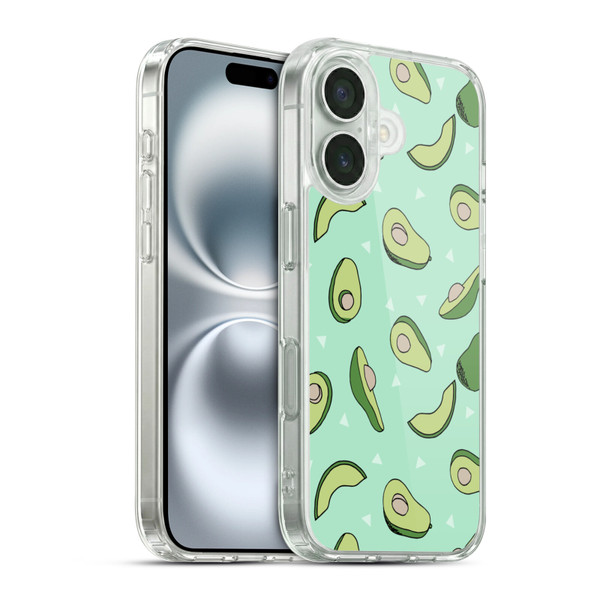 Andrea Lauren Design Food Pattern Avocado Soft Gel Case for Apple iPhone 16 & MagSafe