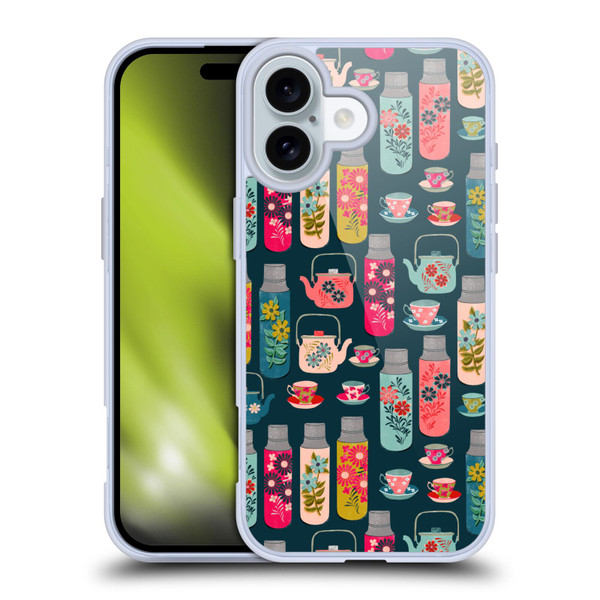 Andrea Lauren Design Food Pattern Jars & Teacups Soft Gel Case for Apple iPhone 16