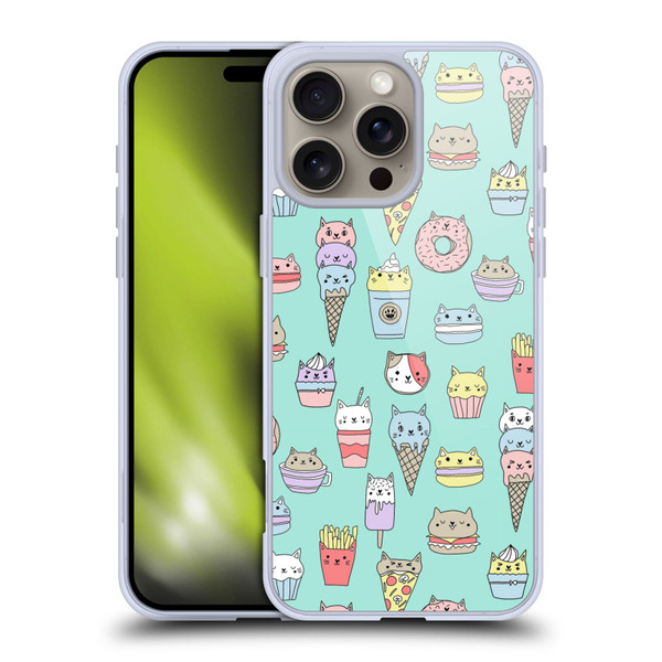 Andrea Lauren Design Food Pattern Catfood Soft Gel Case for Apple iPhone 16 Pro Max