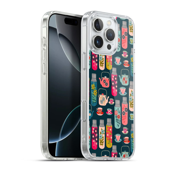 Andrea Lauren Design Food Pattern Jars & Teacups Soft Gel Case for Apple iPhone 16 Pro Max & MagSafe