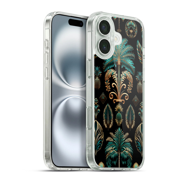 LebensArt Mix Art Art Deco Gold Teal Kopie Soft Gel Case for Apple iPhone 16 Plus & MagSafe