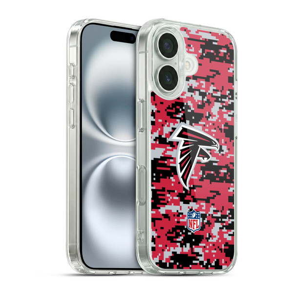 NFL Atlanta Falcons Graphics Digital Camouflage Soft Gel Case for Apple iPhone 16 & MagSafe